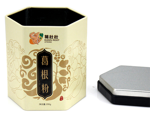 六邊形葛根粉包裝鐵罐 六邊形葛根粉包裝鐵罐