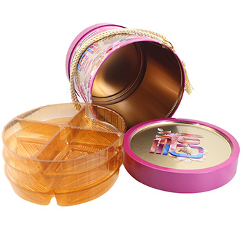 粉色珍情珍意月餅鐵盒_馬口鐵食品禮品鐵盒包裝定制工廠